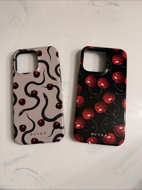 Burga Snake & Cherry iPhone 15 pro max bundle Case — Stylish Protective Cover